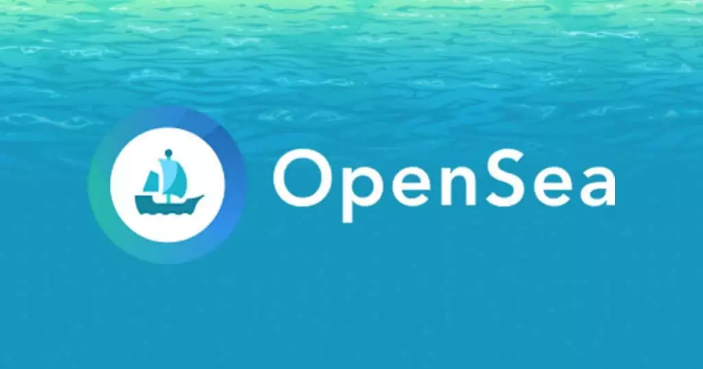 Opensea NFT marketplace logo down underwater