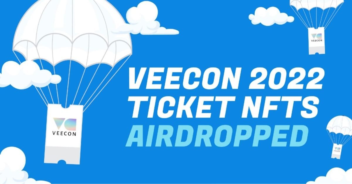 official poster of the VeeCon 2022 Ticket NFT airdrop announcement