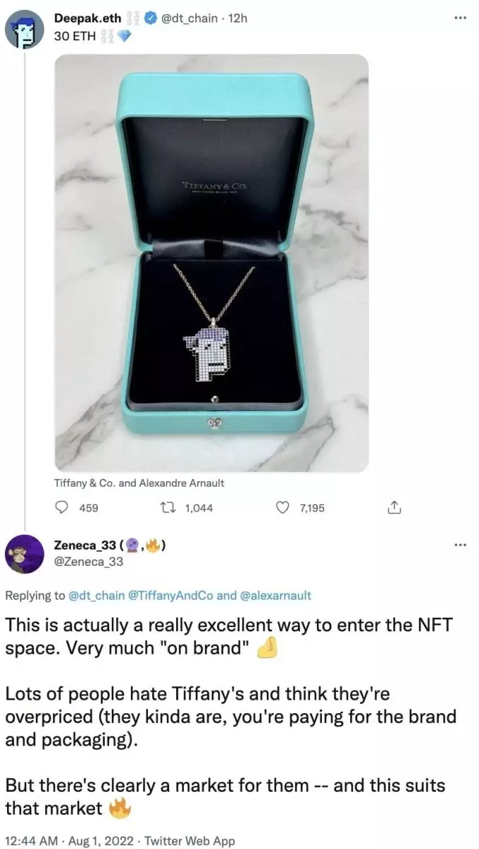 Tweet about NFTiff, Tiffany & Co. NFT