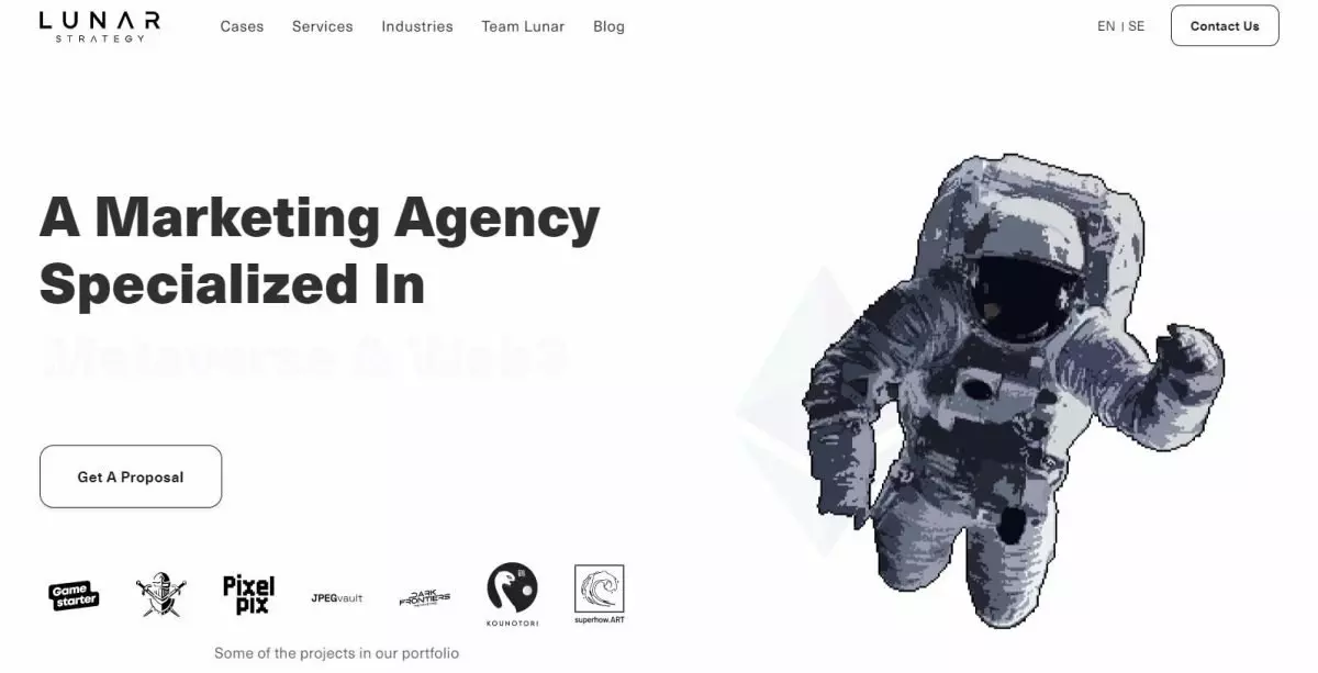 screenshot Lunar Strategy crypto marketing agency
