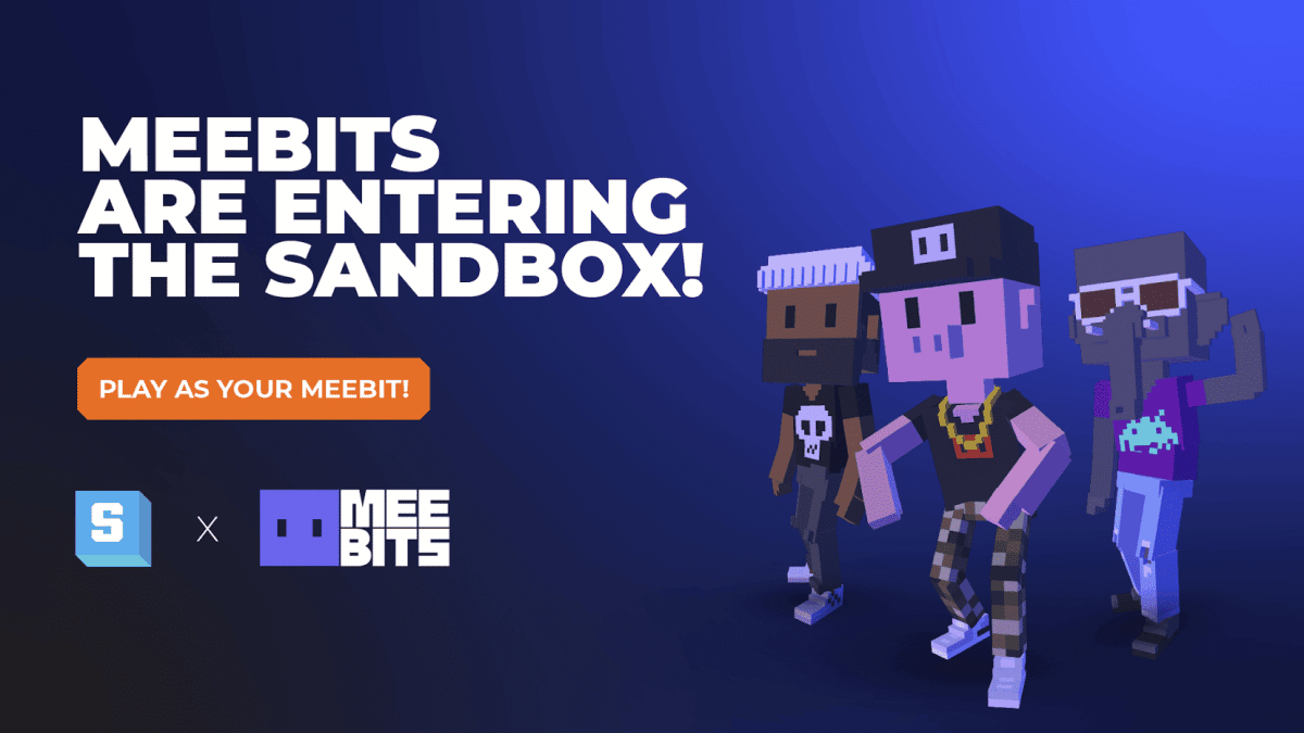 graphic announcing meebits and the sandbox