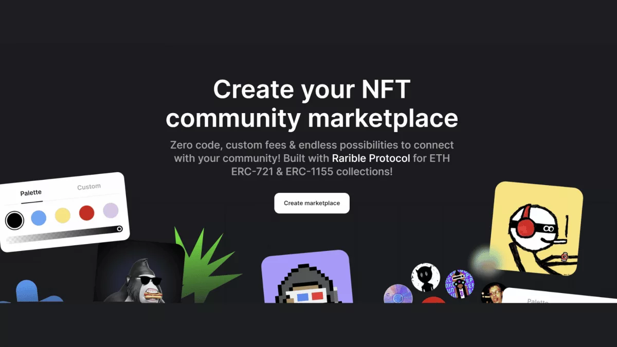 Rarible NFT marketplace community homepage