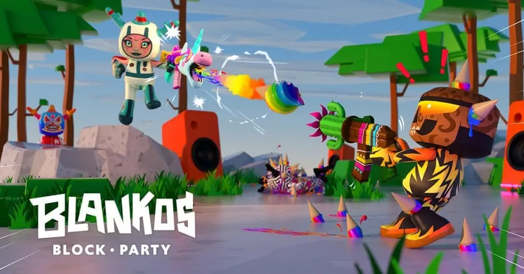 Blankos Block Party Open world blockchain game on wax bsc ethereum multiplayer advert