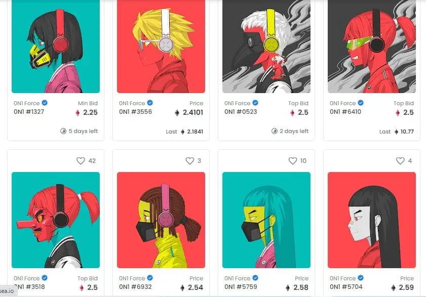 On1 Force generative art NFT