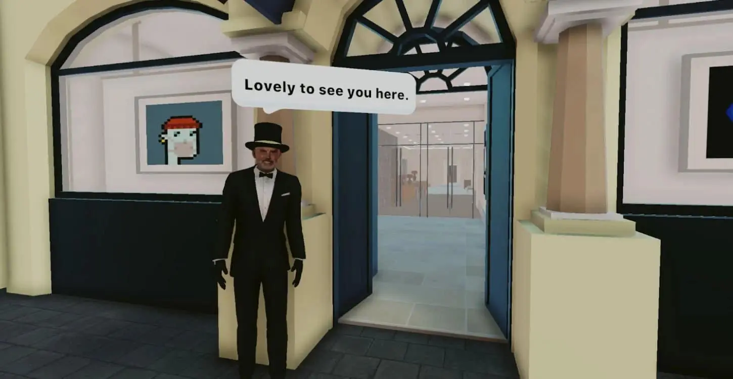 Sothebys virtual gallery decentraland display NFT and Crypto Art