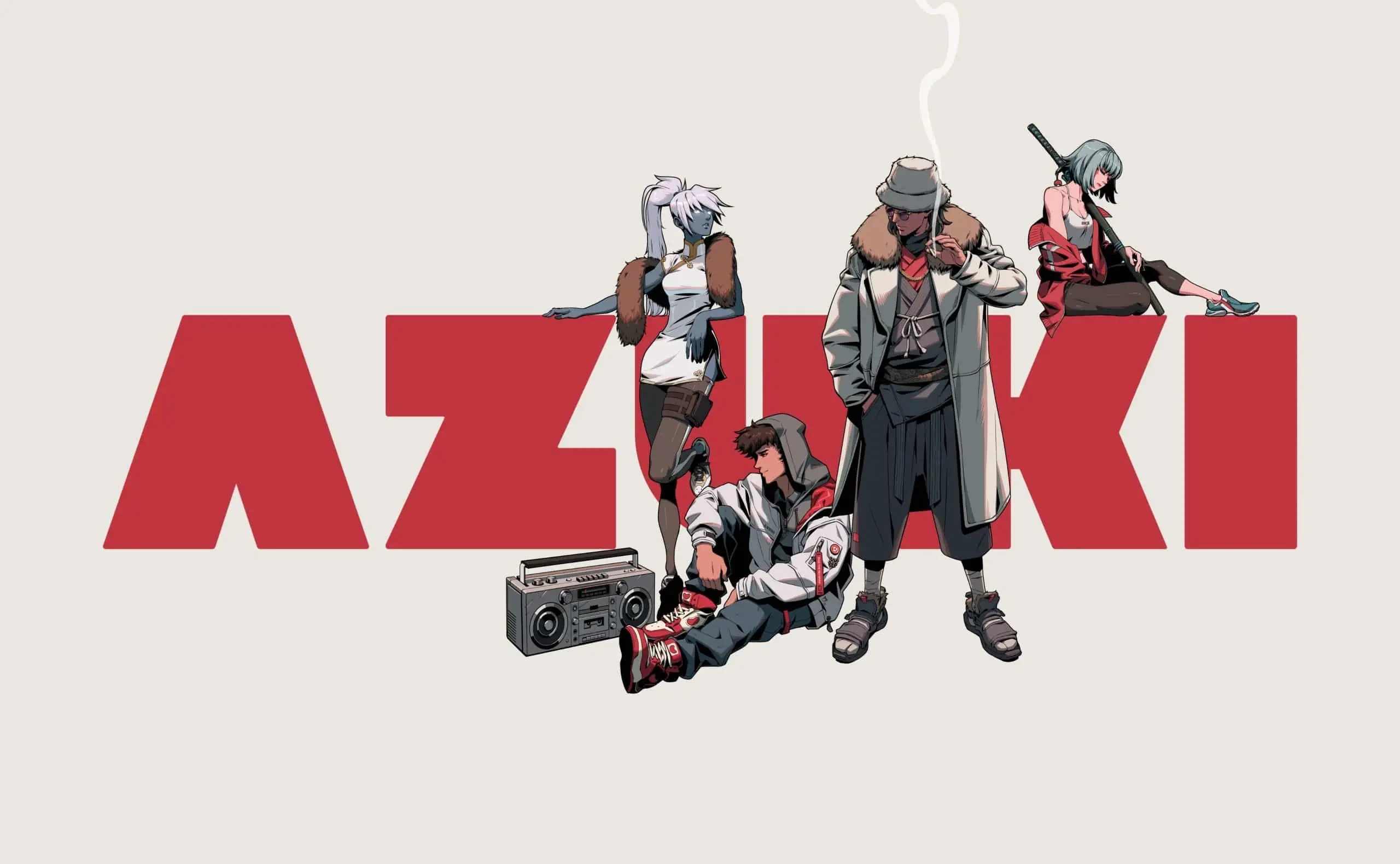 Azuki NFT's logo with illustrated anime-style characters