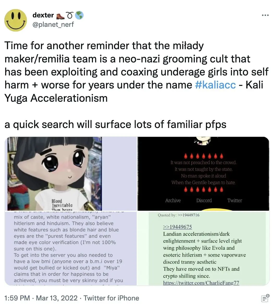 Tweet on Milady NFT project founder