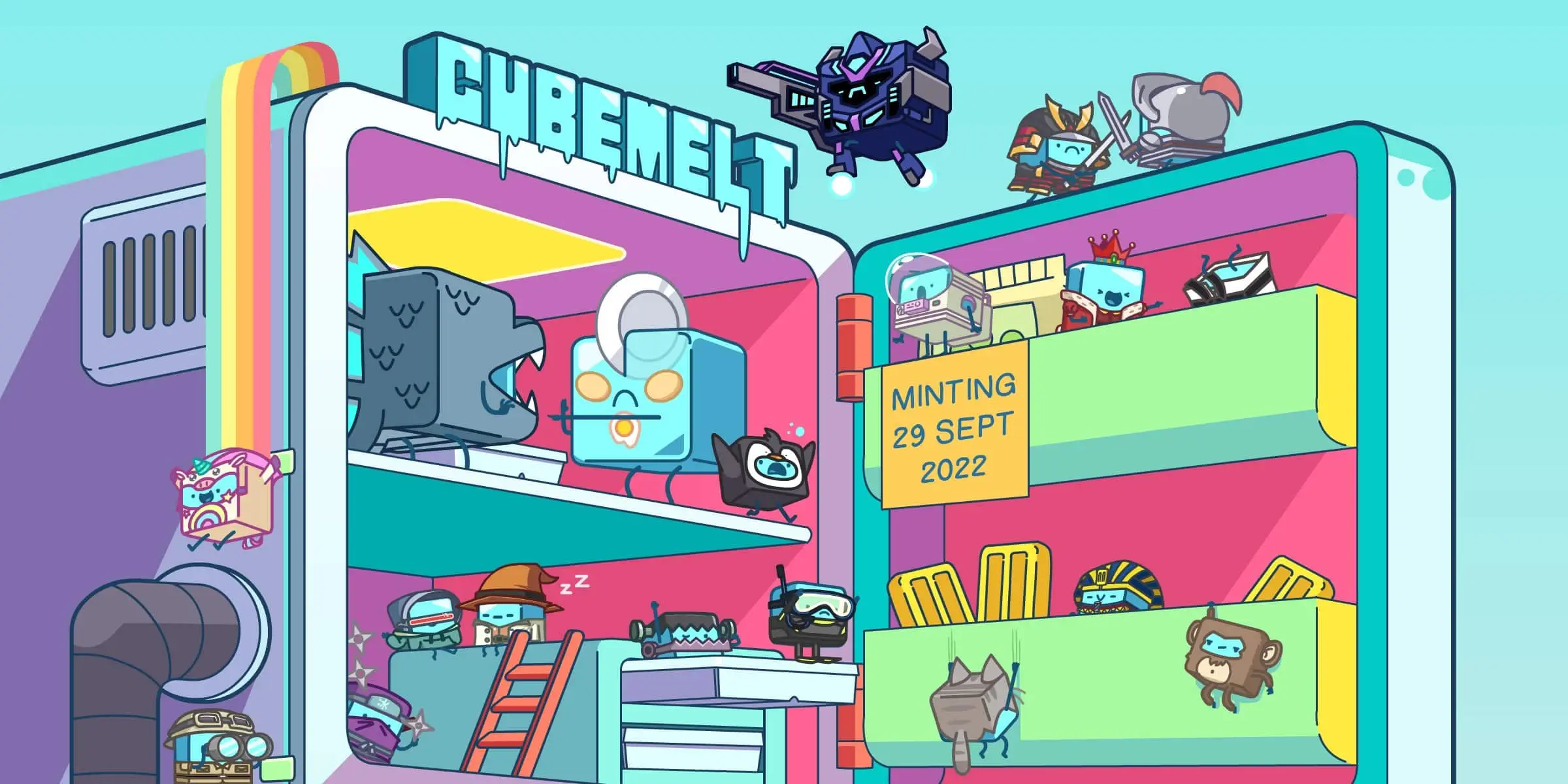 the cubemelts NFT banner
