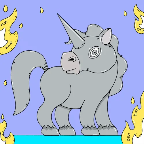 image of unicorn with fire around it upcoming NFT