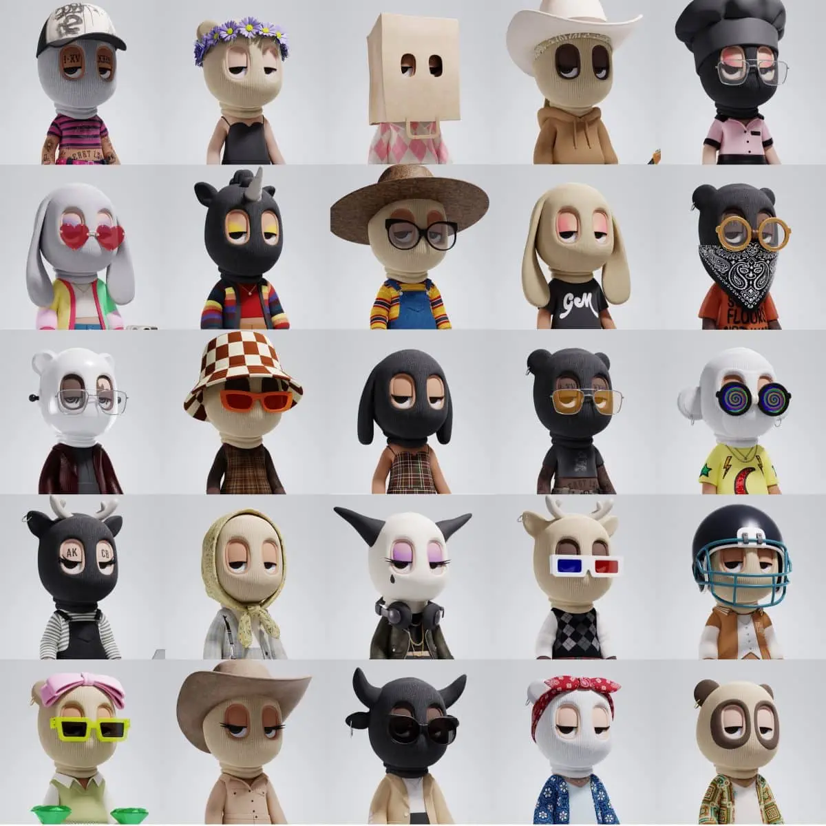 collage of multiple NFT avatars from the a KID called BEAST NFT collection