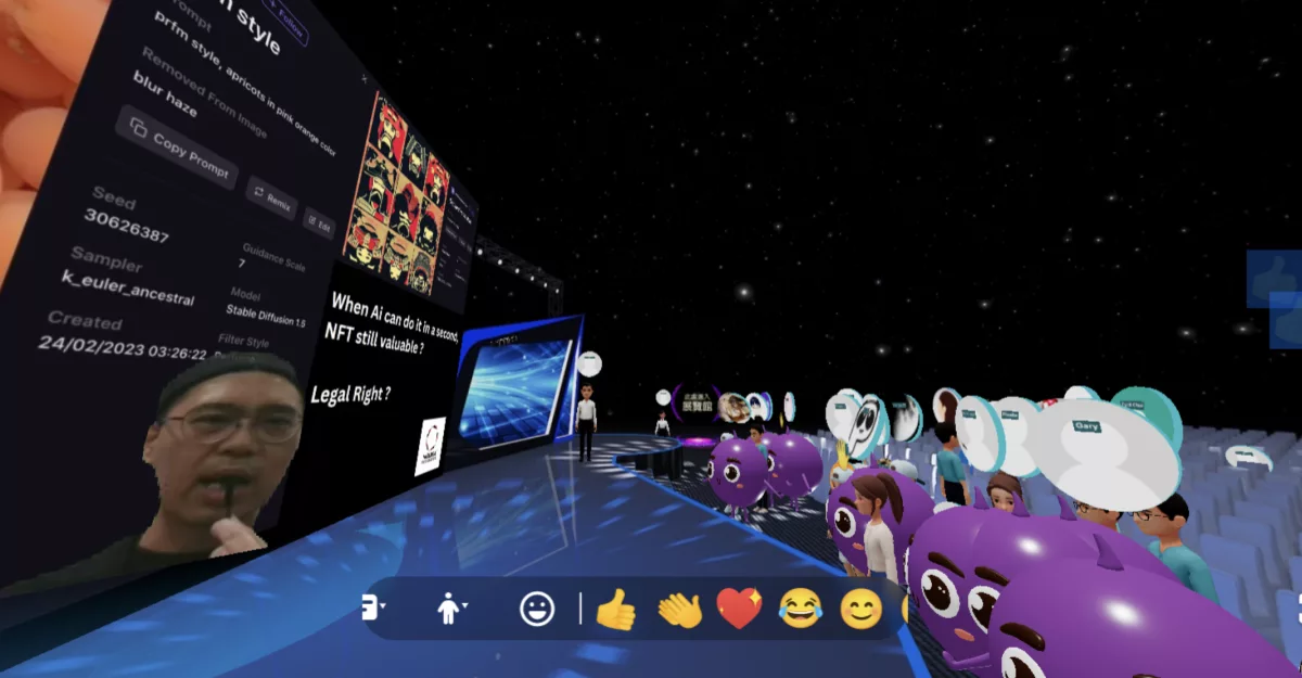 A screenshot of the online event known as "Exploring the Metaverse".